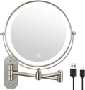 DECLUTTR 9" Wall Mounted Lighted Makeup Mirror, Rechargeable 1X/20X Magnifying by DECLUTTR