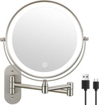 DECLUTTR 9" Wall Mounted Lighted Makeup Mirror, Rechargeable 1X/20X Magnifying by DECLUTTR