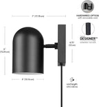 Globe Electric 65000098 1-Light Plug-in or Hardwire Wall Sconce, Matte Black - Image 8
