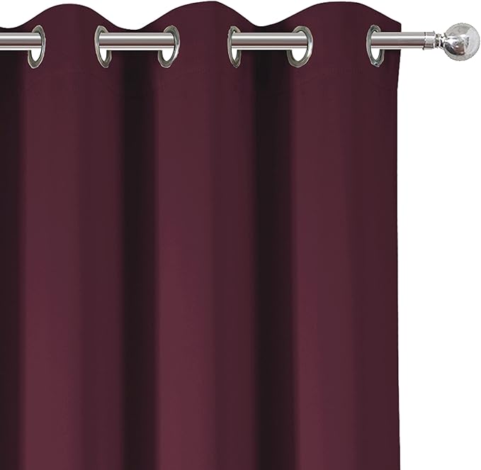 LEMOMO Blackout Curtains 52 x 45 inch/Burgundy Red Curtains Set of 2 - Image 7