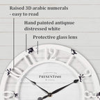 Presentime & Co 10" Farmhouse Series Wall Clock, Shiplap Style, Raised 3D - Image 2