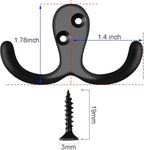 IBosins 10 Pack Heavy Duty Double Prong Coat Hooks Wall Mounted - Image 2