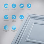 Art3d Decorative 3D Wall Panels 24" x 24", Square Gray Ceiling Tiles, Wall - Image 7