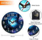 Mxocom Butterfly Wall Clock Beautiful Butterfly Radiant Blue Light 10 Inch - Image 2