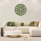 HZDHCLH Wall Clock 10 Inch Silent Non Ticking Wood Battery Operated Green - Image 9