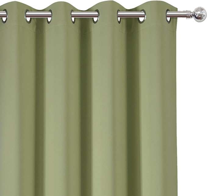 LEMOMO Sage Green Thermal Blackout Curtains/52 x 54 Inch/Set of 2 Panels Room - Image 6