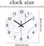 Extra Large Marble Decorative Wall Clocks Battery Operated 24 Inch Modern - Image 3