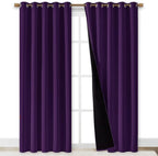 NICETOWN Royal Purple Full Shade Curtain Panels, 62 x 84 inch, Pair of Energy - Image 2
