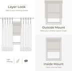 TWOPAGES Natural Woven No Drill Roman Shades, Custom Cordless Blackout Bamboo - Image 7