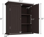 ChooChoo Bathroom Wall Cabinet, Over The Toilet Space Saver Storage Cabinet - Image 3