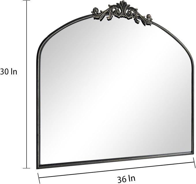 HQiJun Black Vintage Wall Mirror Window Decorative Traditional Mirrors Antique - Image 2