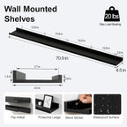 Long Floating Shelves for Wall Decor, Long Wall Mounted Storage Shelf for - Image 3