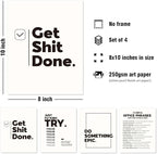 DSHFG Funny Motivational Office Pictures Wall Art Decor Prints Set of 4 - Image 2