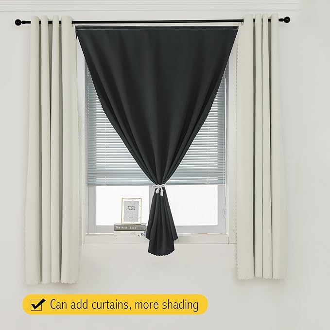 Adhesive Blackout Curtains- Self Stick Shades Window Blinds Curtains No Rod - Image 9