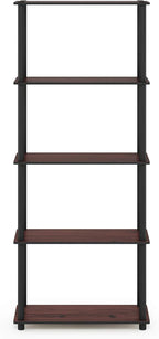 Furinno TURN-N-TUBE Storage Shelves, 5-Tier Book Shelf, Corner Shelf, Toolless - Image 6