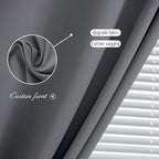 Thermal Blackout Curtains with Self-Adhesive Tape, No Rod No Drill Easy Install - Image 5