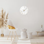 White Small Wall Clocks Battery Operated Marble Analog Clock - Image 3