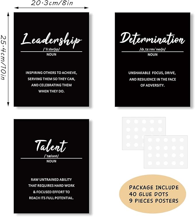 Outus 9 Pieces Inspirational Phrases Posters Wall Decor Motivational Sayings - Image 2