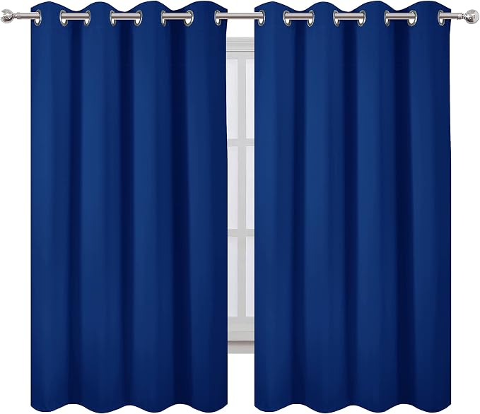 LEMOMO Royal Blue Blackout Curtains 66 x 63 Inch Length/Set of 2 Curtain - Image 2