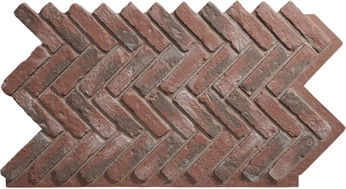 EverStone Herringbone Faux Brick Panel, 46 1/2"W x 25 1/4"H x 1"D, Burnished by EkenaMillwork