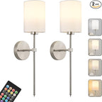 Battery Operated Wall Sconces Set of Two, Wireless Rechargeable Wall Light by KARTOOSH