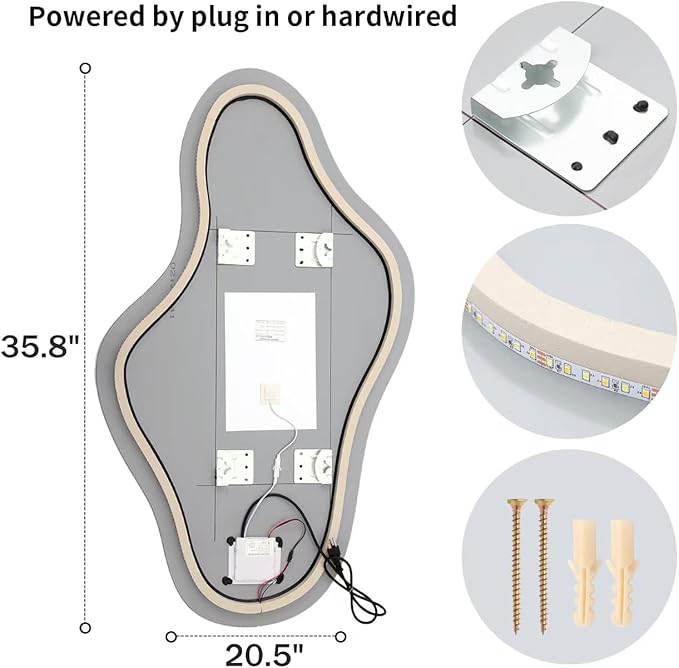 Modern Irregular LED Bathroom Mirror - Image 6