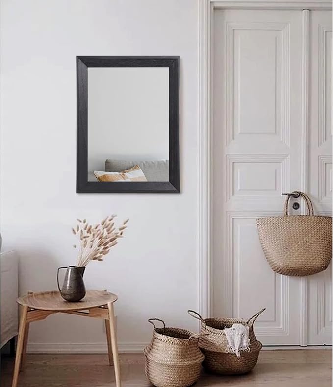 AAZZKANG Black Mirrors for Wall Rectangle Wood Framed Large 20"x16" Decorative - Image 5