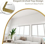 Prywot Arched Floor Mirror, 58 "x 18" Full Length Mirror Wall Mirrors Hanging - Image 9