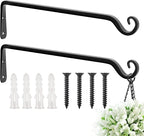 FEED GARDEN 15 Inch 2 Pack Hand-Forged Hanging Plant Bracket Heavy Duty Metal by FEEDGARDEN