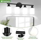 Zarbitta 4-Light Bathroom Light Fixtures, Bathroom Wall Lamp - Image 4