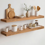Homeforia 30 inch Golden Oak Floating Shelf, High End Solid Real Wood 30inch by Homeforia