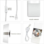 KICAAO Wall Sconces Set of Two, Modern Wall Sconce Plug in 10W 6000K Cool White - Image 5