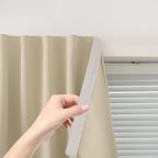 Thermal Blackout Curtains with Self-Adhesive Tape, No Rod No Drill Easy Install by Sovtfides