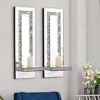 Aeveco Crystal Crush Diamond Mirrored Candle Sconces, Wall Decorations - Image 5