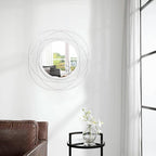 White Art Circle Mirror for Wall - Image 4