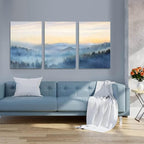 YJYart Foggy Forest Canvas Wall Art Landscape Mountain Wall Art - Image 4