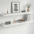Homeforia White Floating Shelves 42 inch, High End Solid Real Wood 42inch by Homeforia