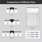 FonmYim Black and Gold Bathroom Light Fixtures, 3-Light Modern Vanity Light - Image 6
