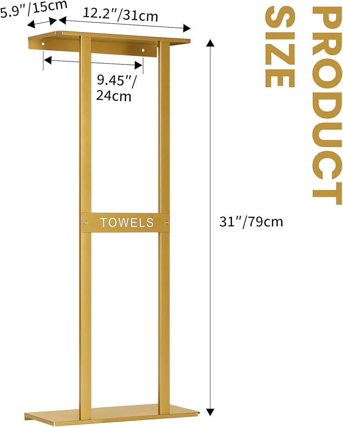 Bathroom Towel Storage Rack, Wall Mounted Bathroom Towel Rack, 30 inch Heavy - Image 3