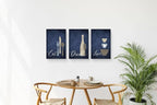 GUBIYU Premium Navy Blue Wall Art Set of 3, Large Dining Room Kitchen Signs - Image 6
