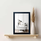 Framed Kids Bathroom Wall Decor Funny Bathroom Wall Art Black and White Canvas - Image 6