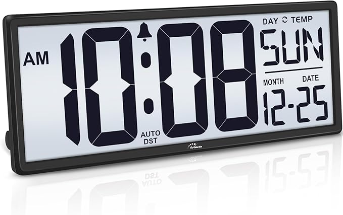 WallarGe Backlight Digital Wall Clock Battery Operated - by WallarGe
