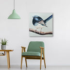 JolyWell Hand-Painted Bathroom bird wall artt, Sparrow canvas Wall Picture - Image 6