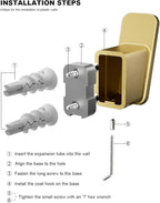 4-Pack Brushed Gold Towel Hook for Bathroom, Robe Coat Hook, Heavy Duty Wall - Image 6