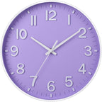 HZDHCLH Purple Wall Clocks Battery Operated, 12 inch Silent Non Ticking Modern by HZDHCLH