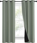NICETOWN 100% Blackout Window Curtain Panels, Heat and Full Light Blocking - Image 2