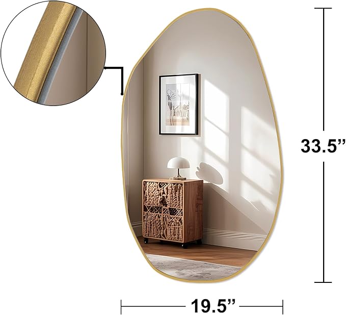 BOMINICA Irregular Wall Mirror Asymmetrical Mirror, Decorative Wall Mirror - Image 4