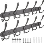 TICONN Wall Mounted Coat Rack, Five Heavy Duty Tri Hooks All Metal Construction by TICONN