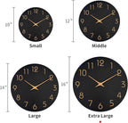 Mosewa Large Wall Clock 16 Inch Black Battery Operated Silent Non Ticking - Image 3
