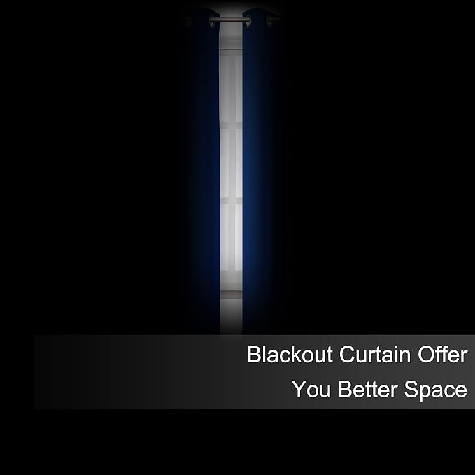 LEMOMO Royal Blue Blackout Curtains 66 x 63 Inch Length/Set of 2 Curtain - Image 3